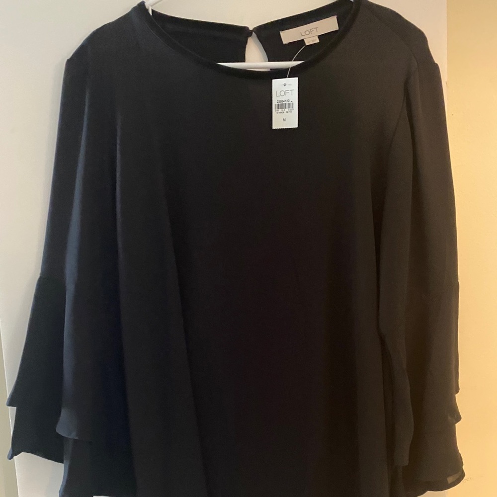 Loft Black 3/4 Sleeved Blouse